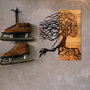 Wallity Nefes - Accesorio decorativo de pared en Negro y Nogal
